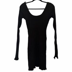 Fashion Nova Black Long Sleeve Scoop Neck Women's Dress